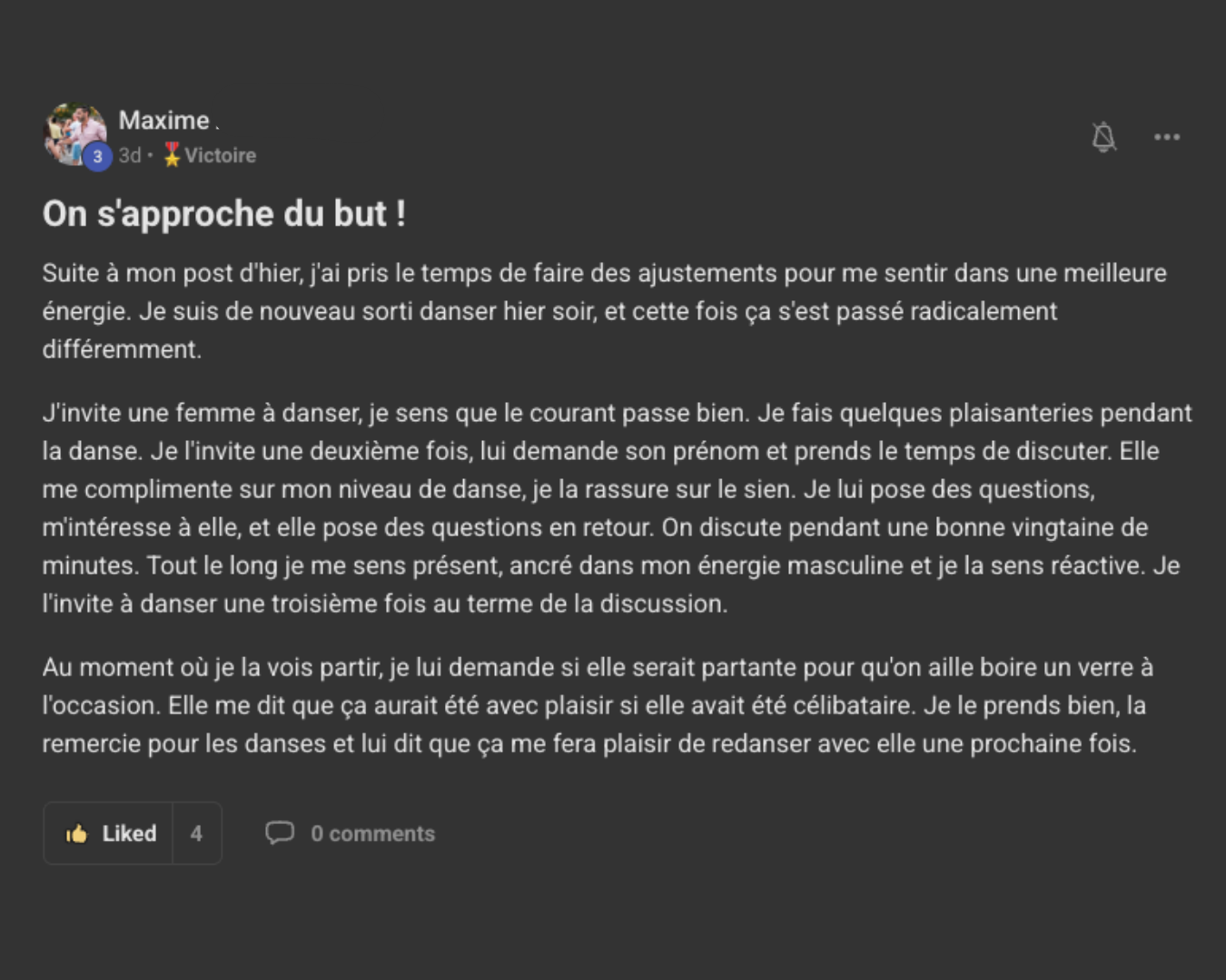 Retour d'un client dans la communauté