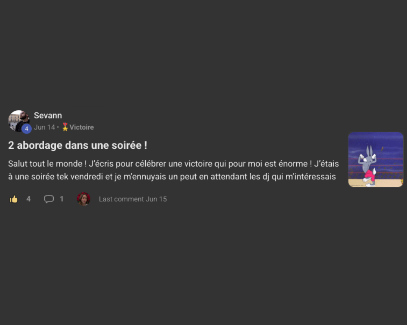 Retour d'un client dans la communauté